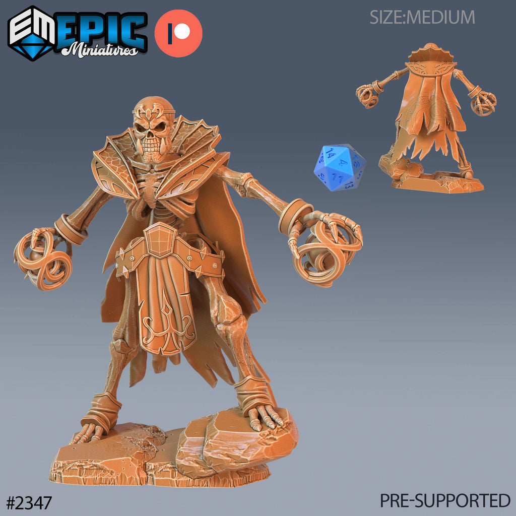 Skeleton Orc Warlock Option #2347 front DND miniature Tombs of Demise 16k resin