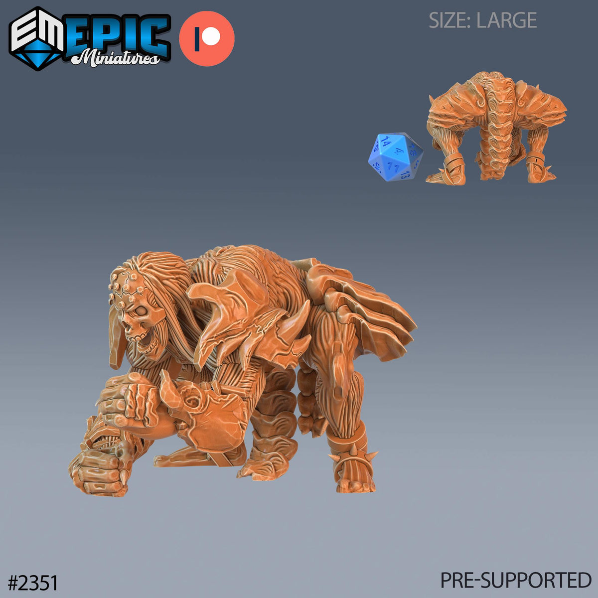 Muscle Golem Option #2351 front DND miniature Tombs of Demise 16k resin
