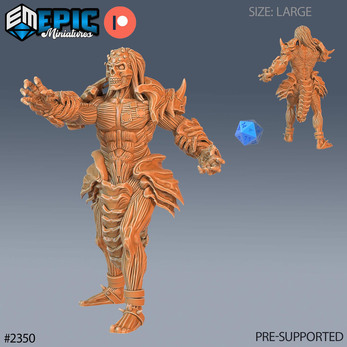 Muscle Golem Option #2350 front DND miniature Tombs of Demise 16k resin