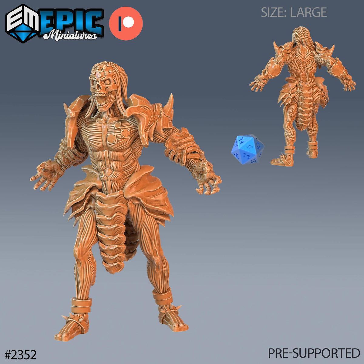 Muscle Golem Option #2352 front DND miniature Tombs of Demise 16k resin