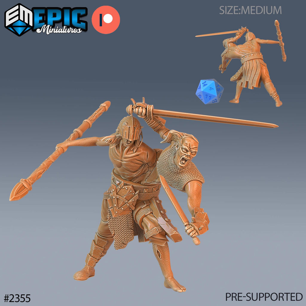 Siamese Zombie Option #2355 front DND miniature Tombs of Demise 16k resin