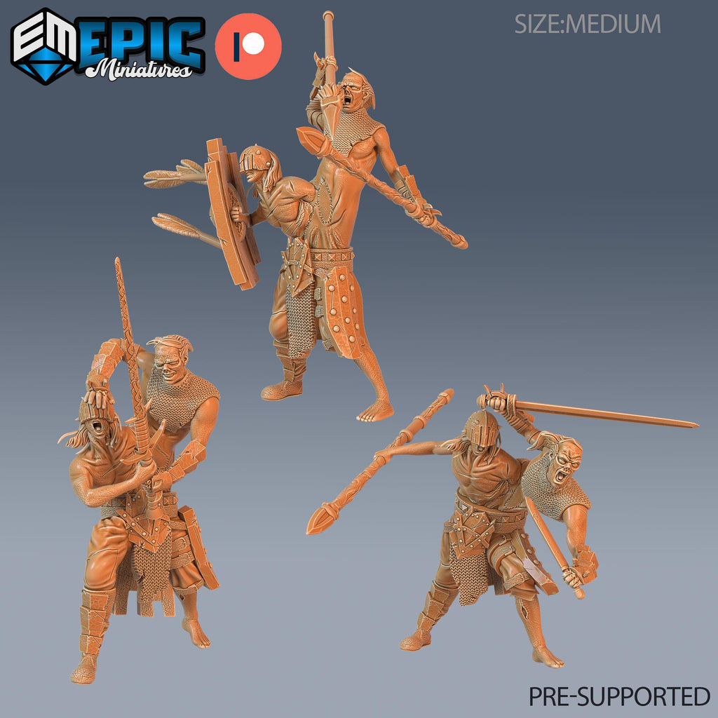 Siamese Zombie Set of 3 DND miniatures group photo Tombs of Demise