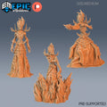 Flame Lich Set of 3 DND miniatures group photo Tombs of Demise