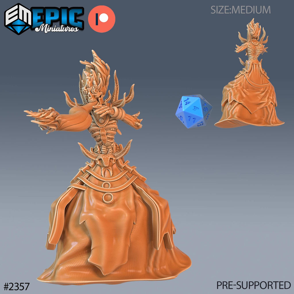 Flame Lich Option #2357 front DND miniature Tombs of Demise 16k resin