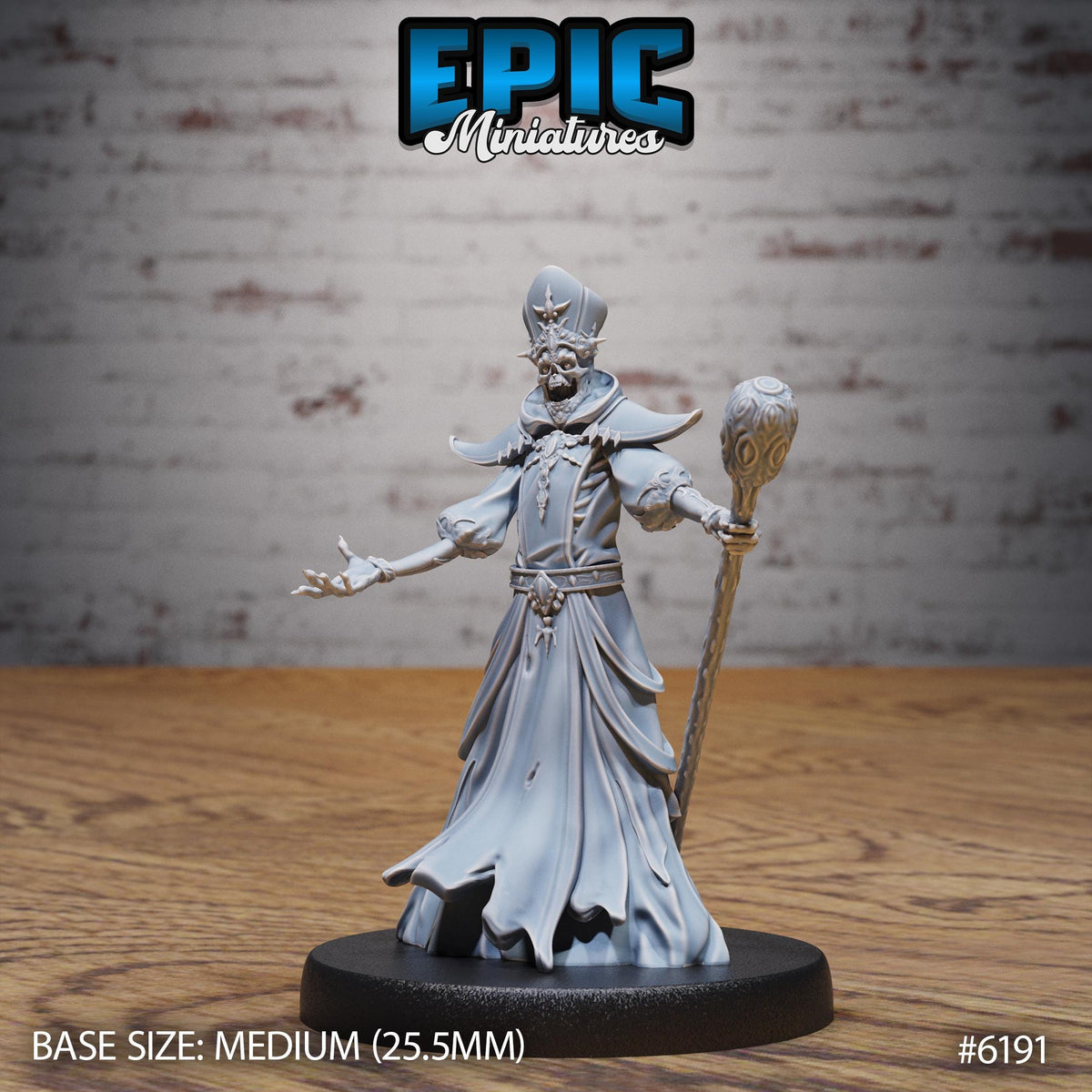 Lich Summoner Option #6191 front DND miniature Undead Souls 16k resin
