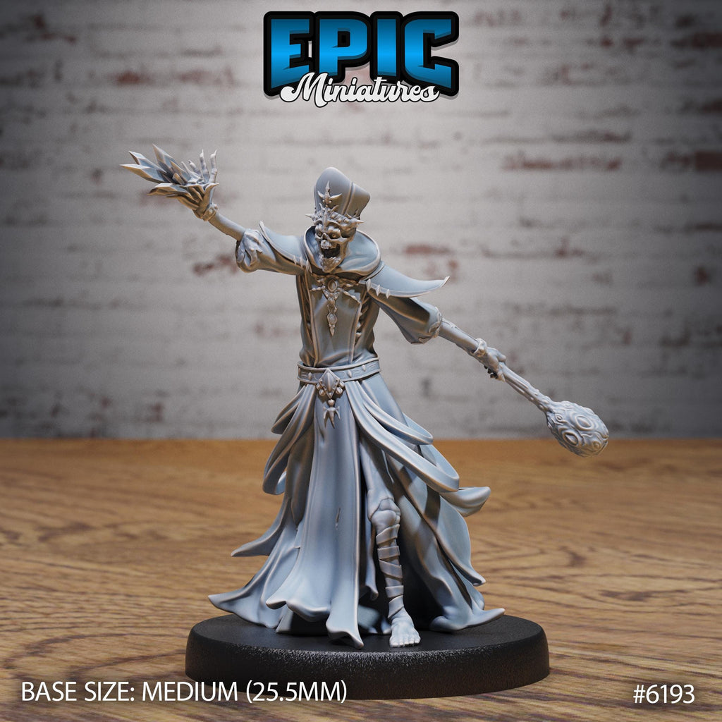 Lich Summoner Option #6193 front DND miniature Undead Souls 16k resin