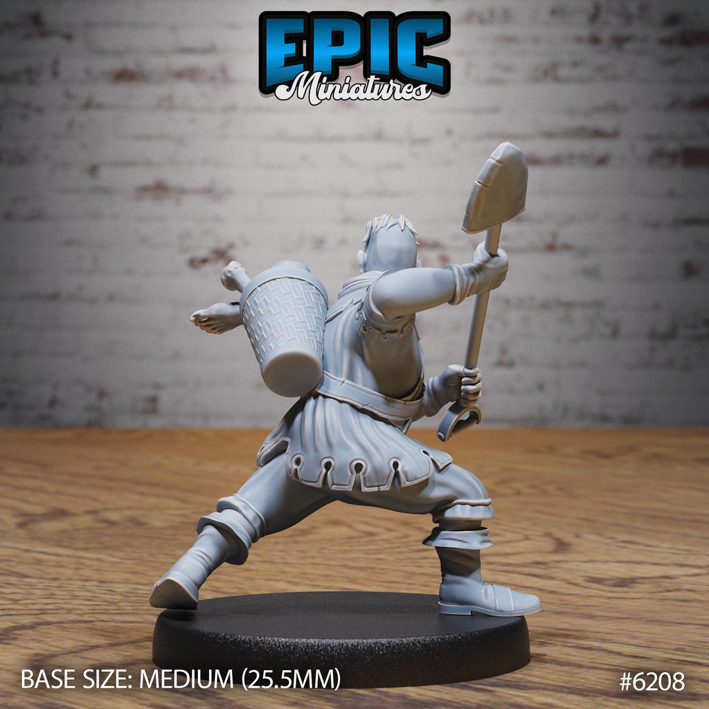 Grave Digger Option #6208 back DND miniature Undead Souls 16k resin