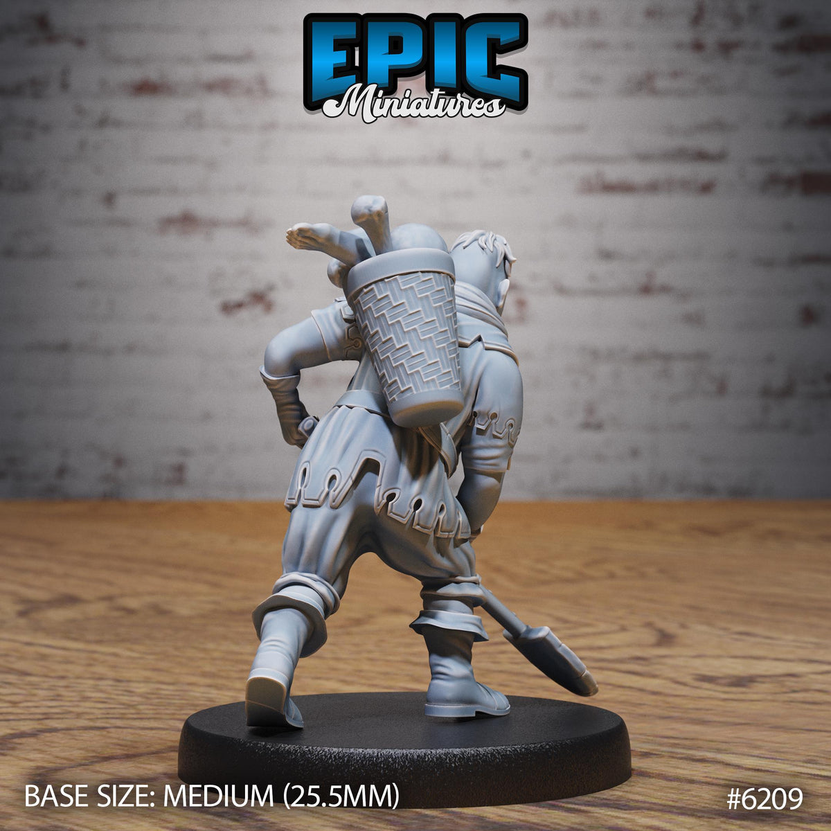 Grave Digger Option #6209 back DND miniature Undead Souls 16k resin