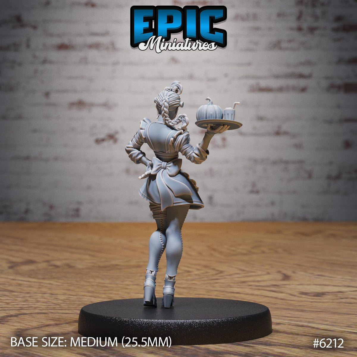 Frankenstein Maid Option #6212 back DND miniature Undead Souls 16k resin