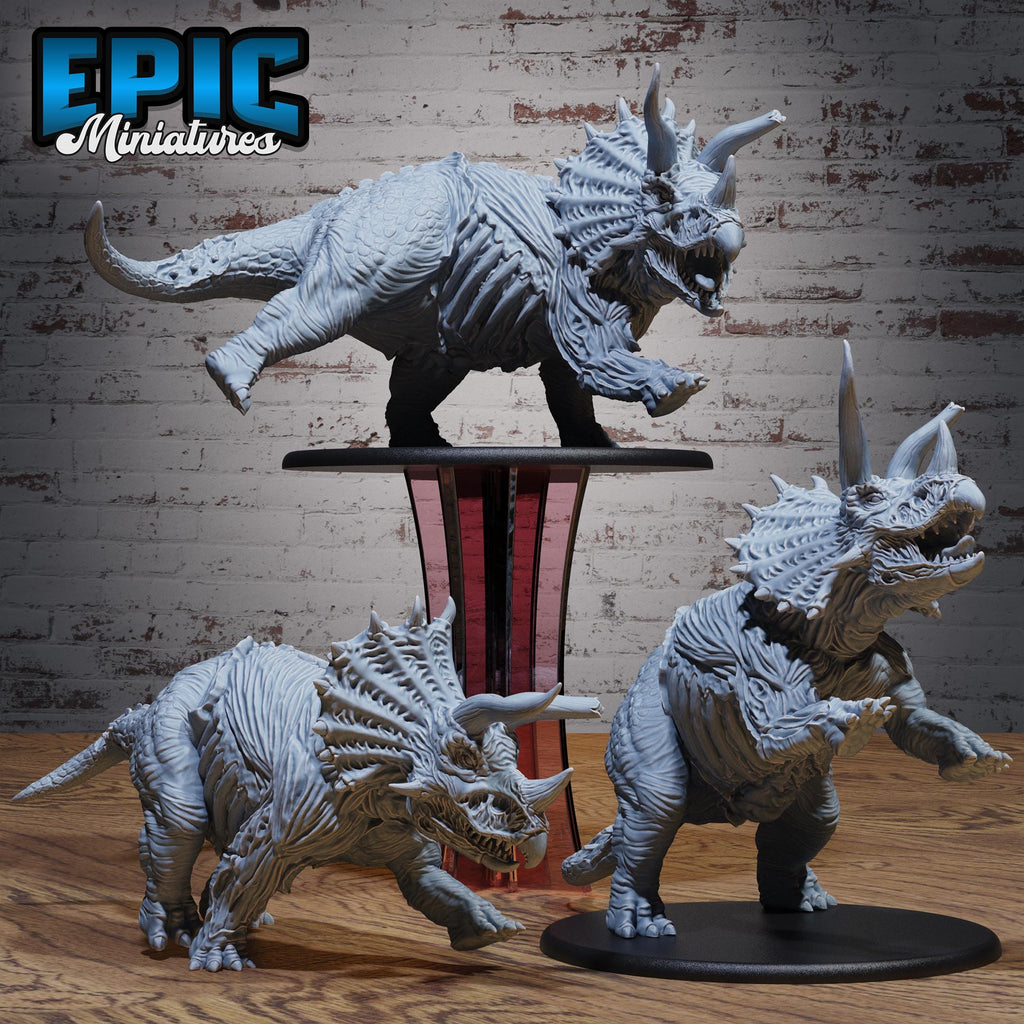 Triceratops Set of 3 DND miniatures group photo Undead Souls