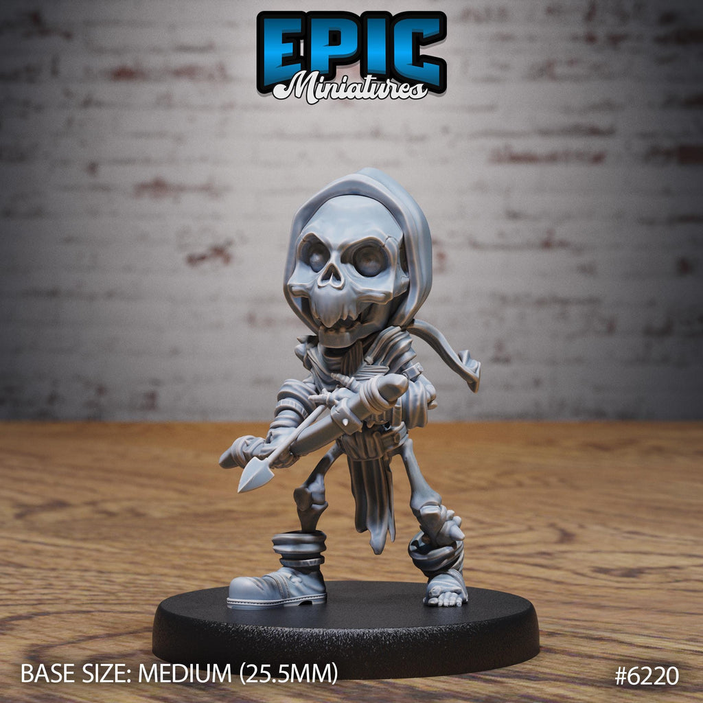 Gnome Skeleton Option #6220 front DND miniature Undead Souls 16k resin