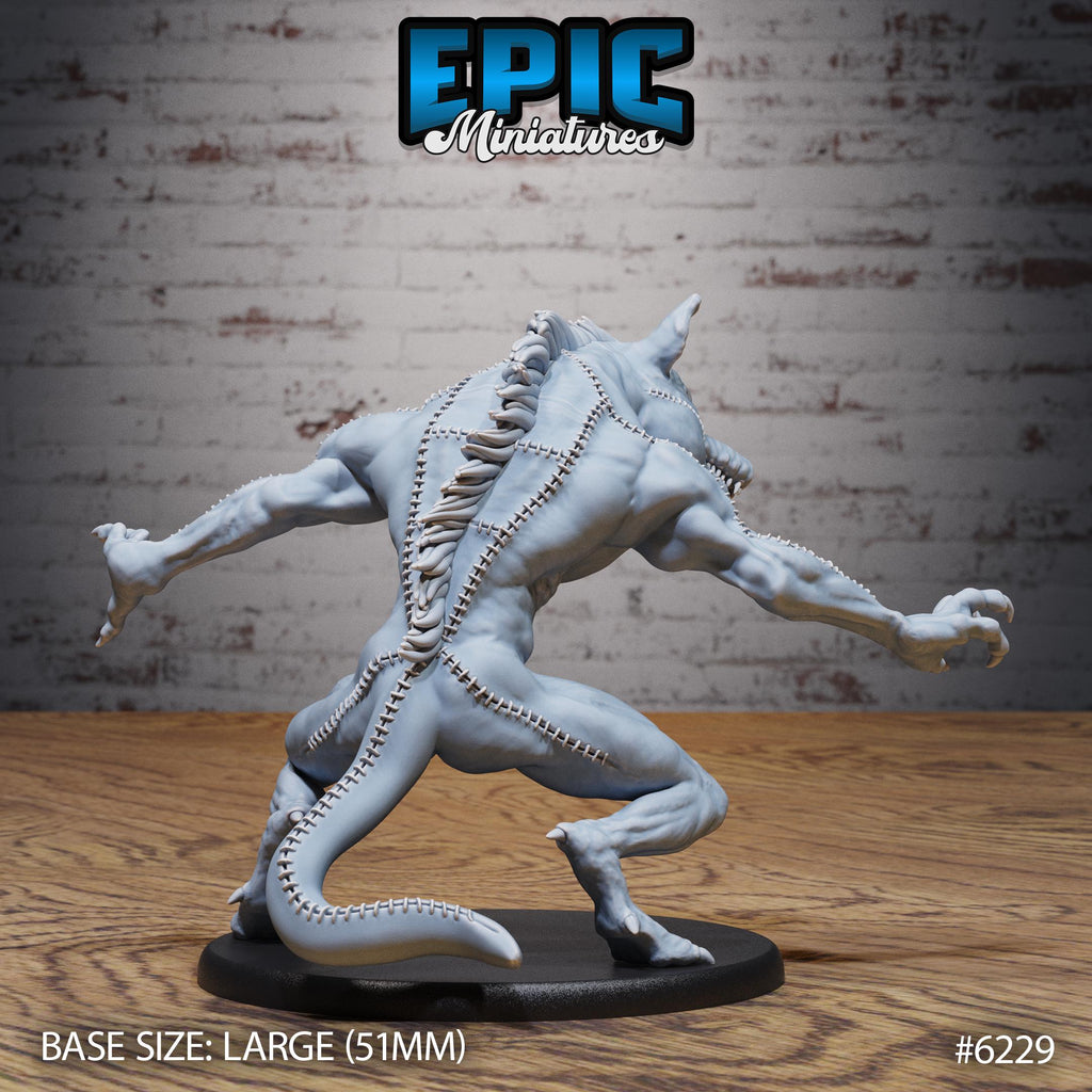 Stitched Pig Beast Option #6229 back DND miniature Undead Souls 16k resin