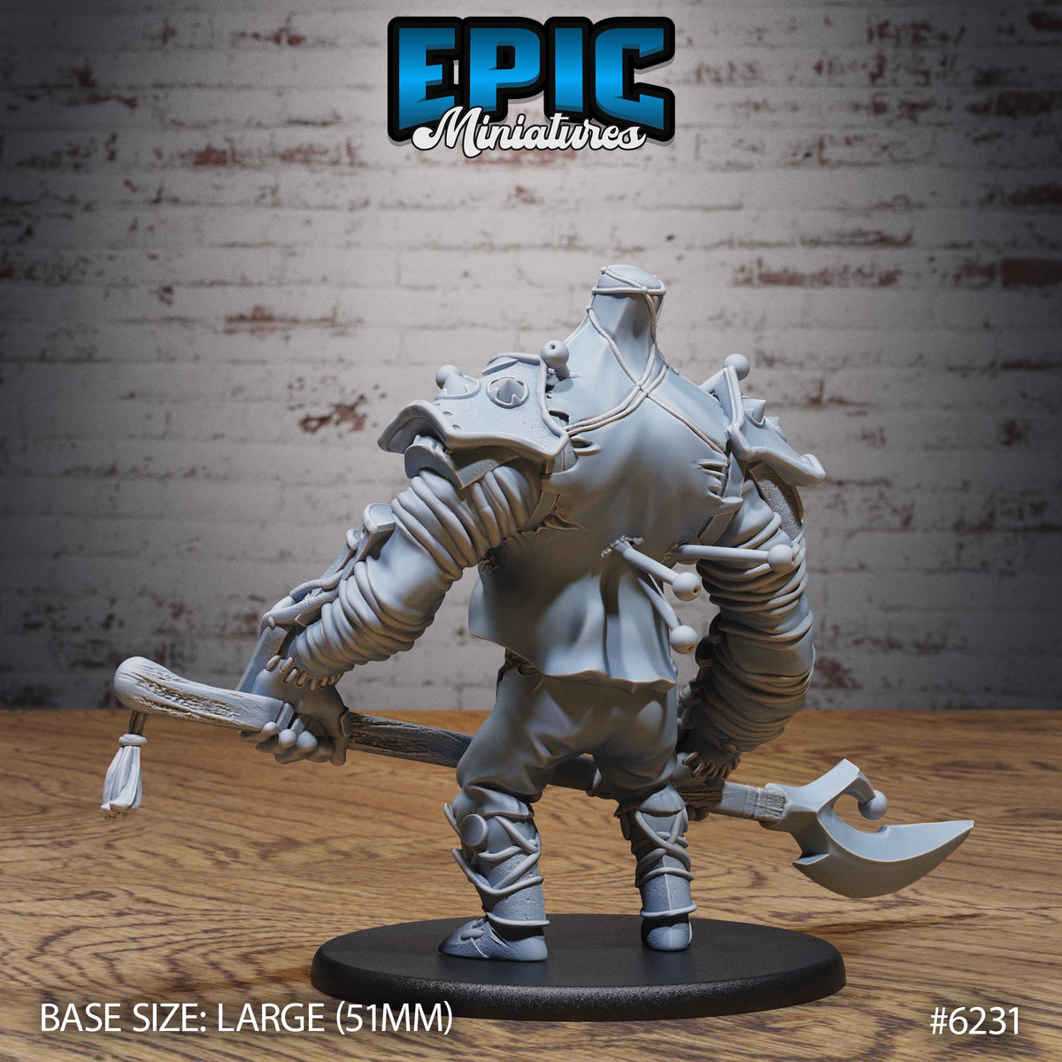 Stitch Golem Option #6231 back DND miniature Undead Souls 16k resin