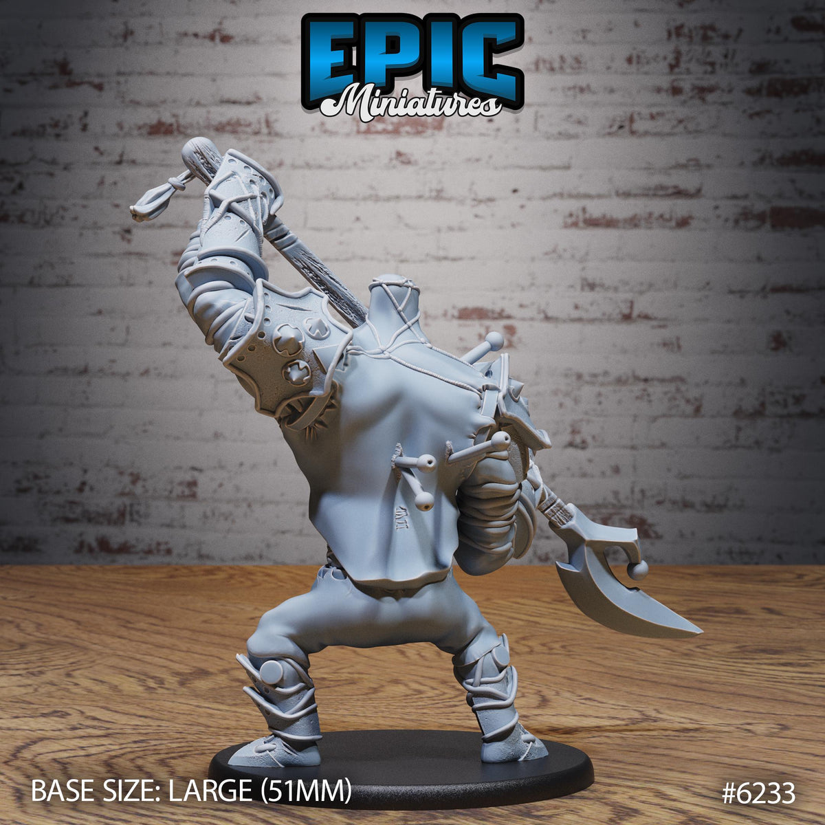 Stitch Golem Option #6233 back DND miniature Undead Souls 16k resin