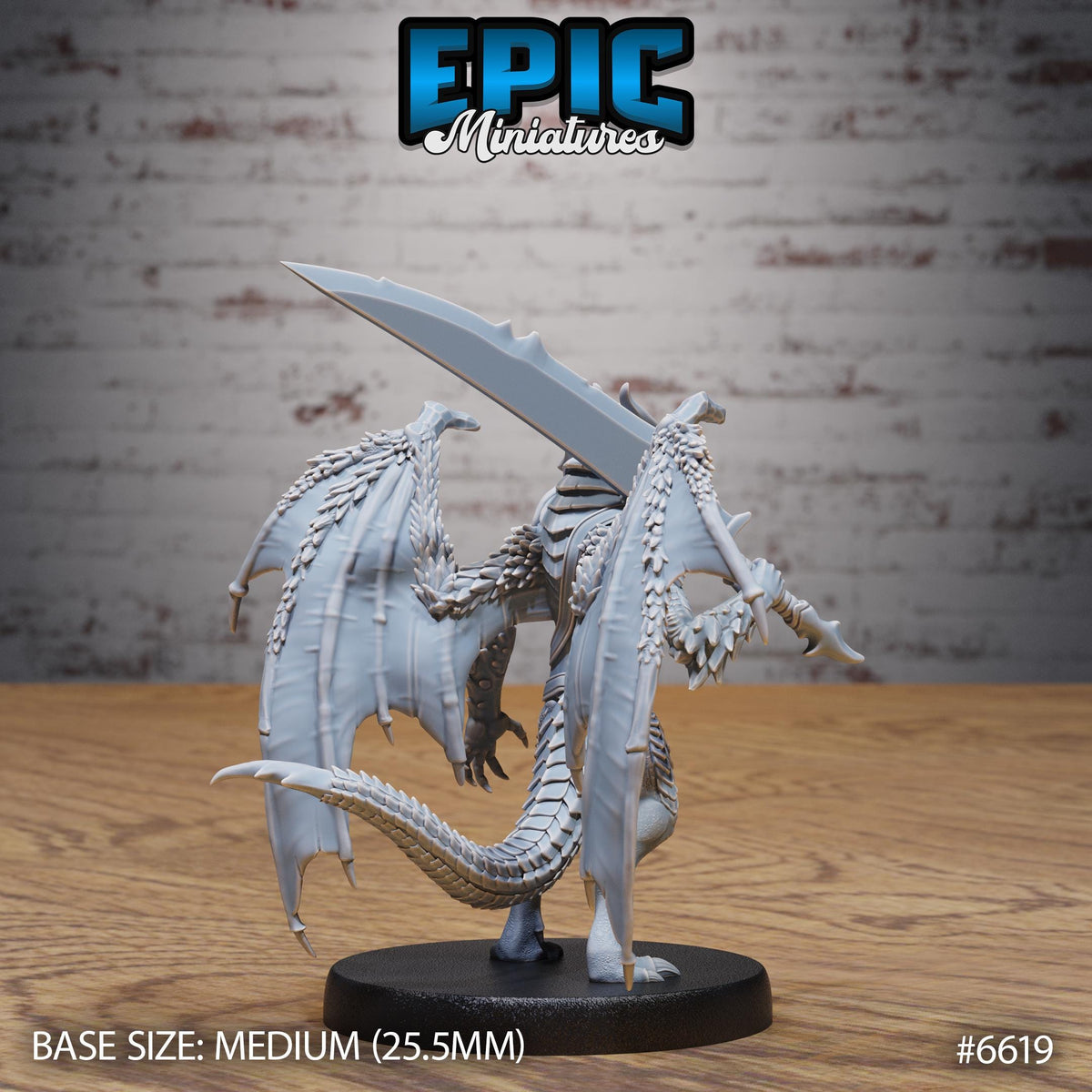 Draconic Demon Obsidian Option #6619 back DND miniature Devil Empire 16k resin