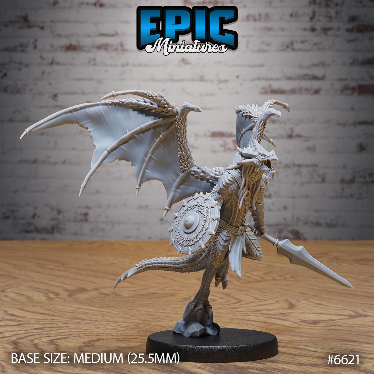 Draconic Demon Obsidian Option #6621 front DND miniature Devil Empire 16k resin