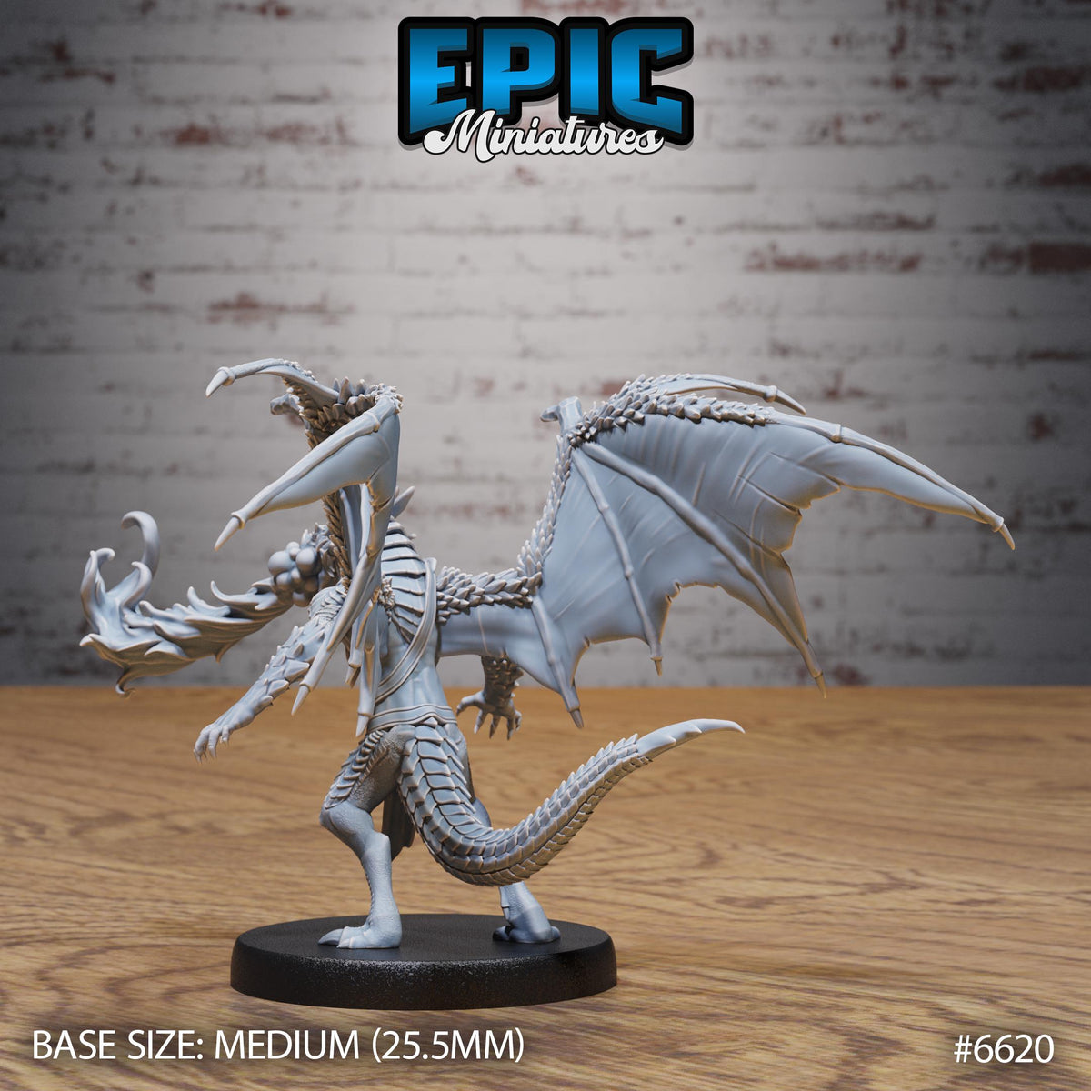 Draconic Demon Obsidian Option #6620 back DND miniature Devil Empire 16k resin