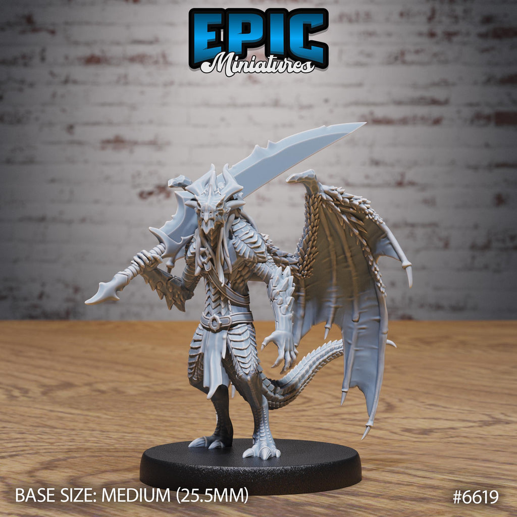 Draconic Demon Obsidian Option #6619 front DND miniature Devil Empire 16k resin