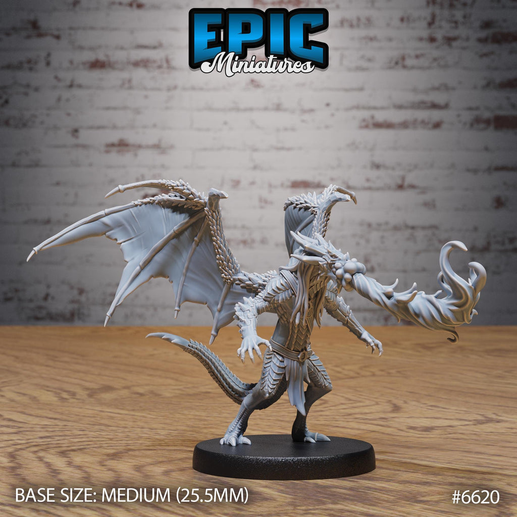 Draconic Demon Obsidian Option #6620 front DND miniature Devil Empire 16k resin