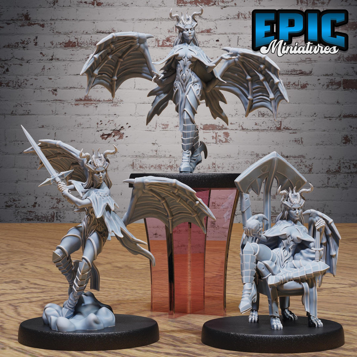 Succubus Queen Malcanthet Set of 3 DND miniatures group photo Devil Empire