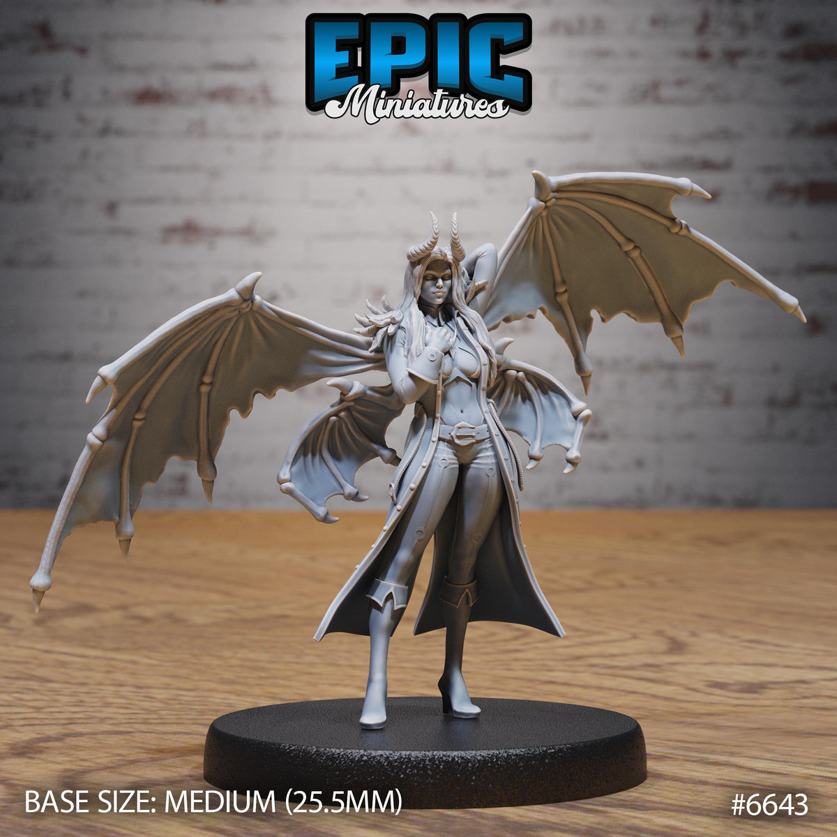Fallen Angel Option #6643 front DND miniature Devil Empire 16k resin
