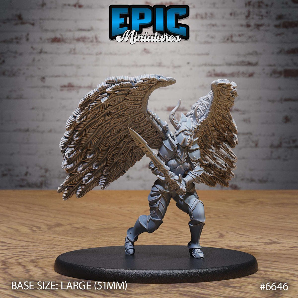 Erinyes Angel Option #6646 front DND miniature Devil Empire 16k resin