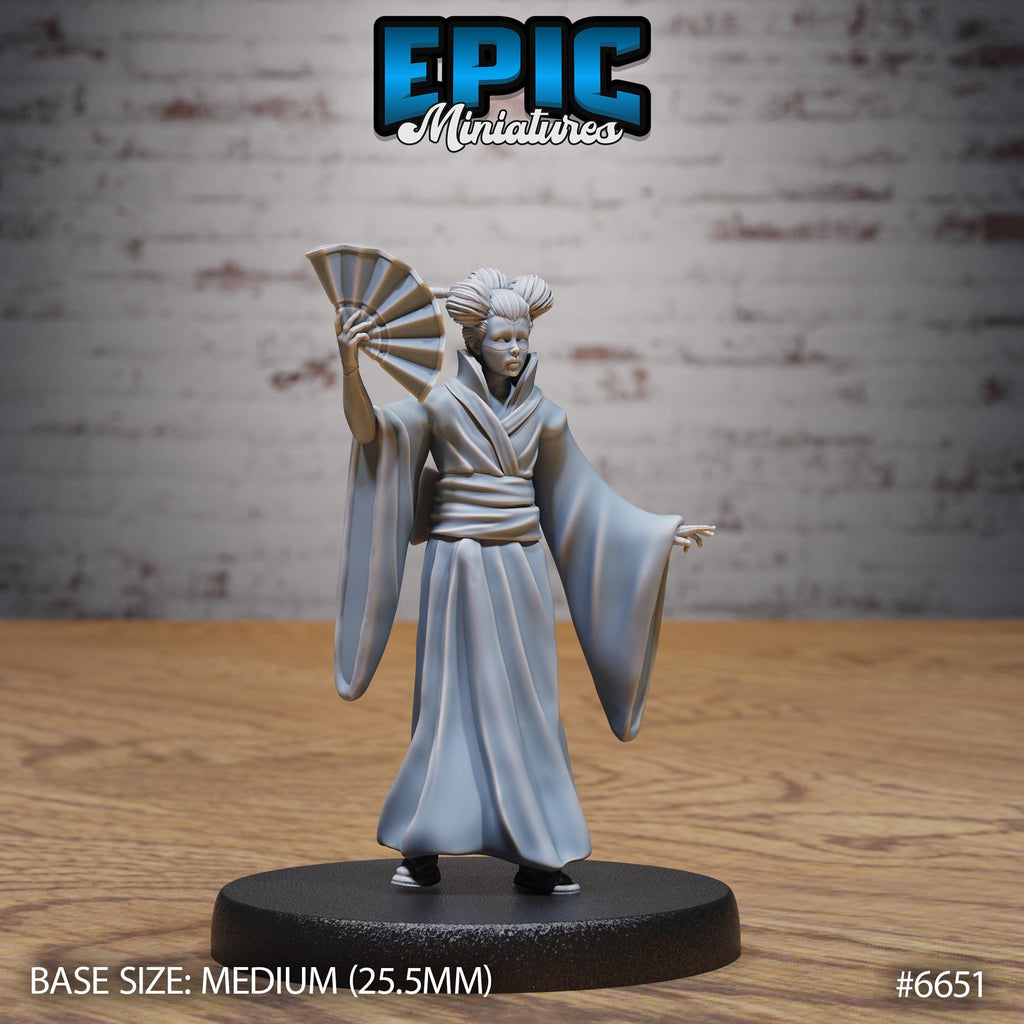 Karakuri Geisha Option #6651 front DND miniature Secretive East 16k resin