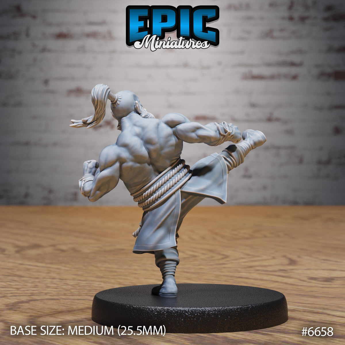 Dwarf Monk Option #6658 back DND miniature Secretive East 16k resin