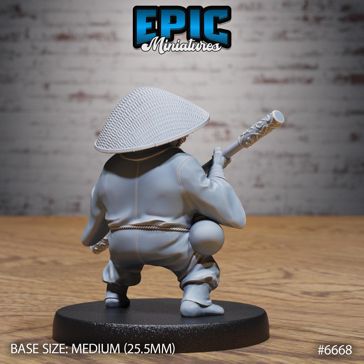 Red Panda Monk Option #6668 back DND miniature Secretive East 16k resin