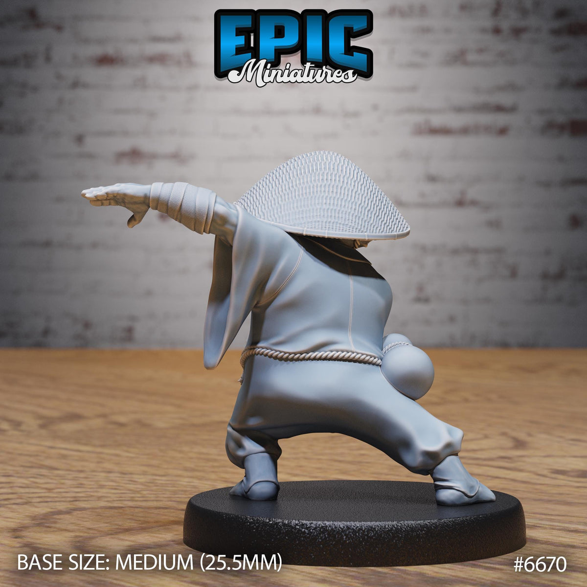 Red Panda Monk Option #6670 back DND miniature Secretive East 16k resin