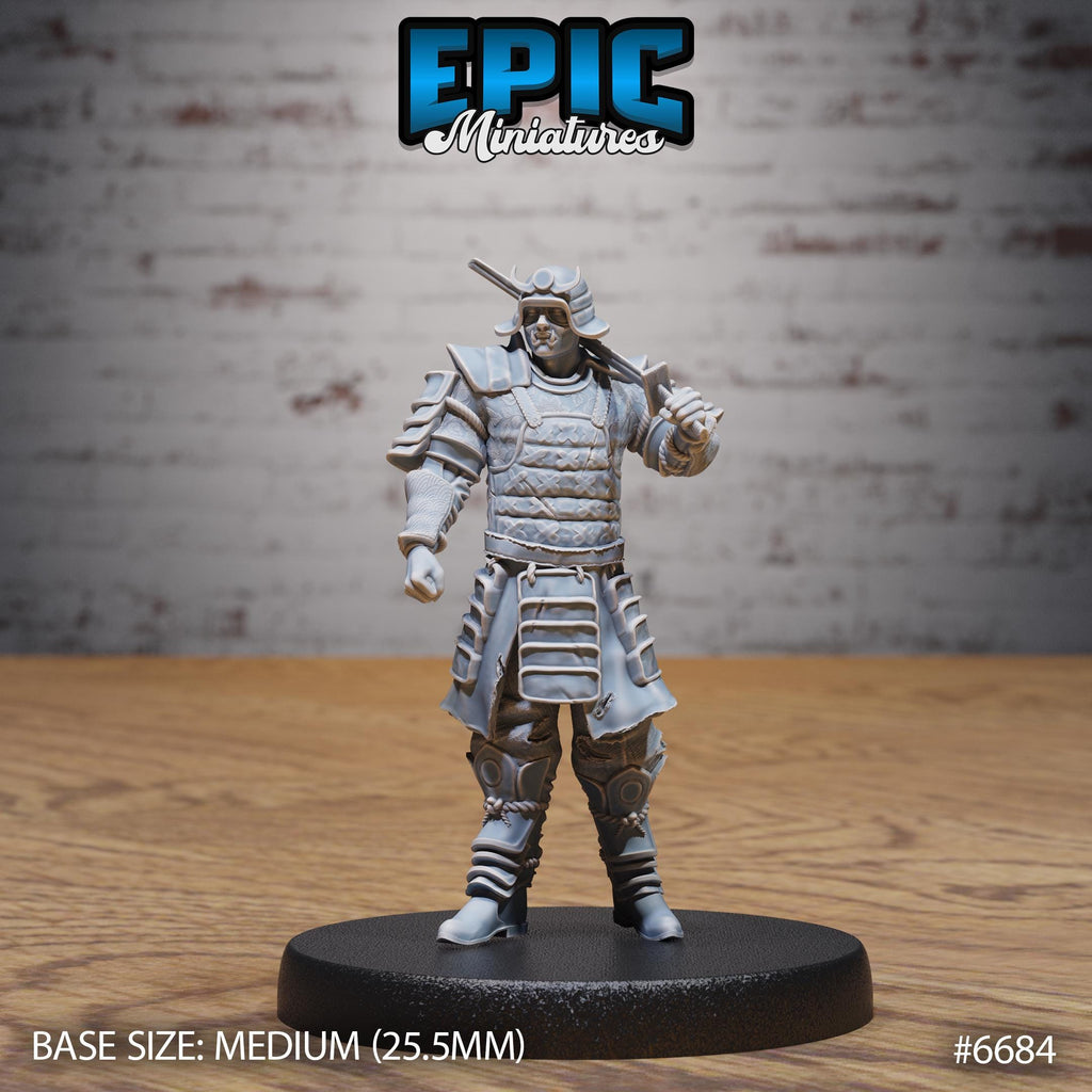 Half-Blood Samurai Option #6684 front DND miniature Secretive East 16k resin