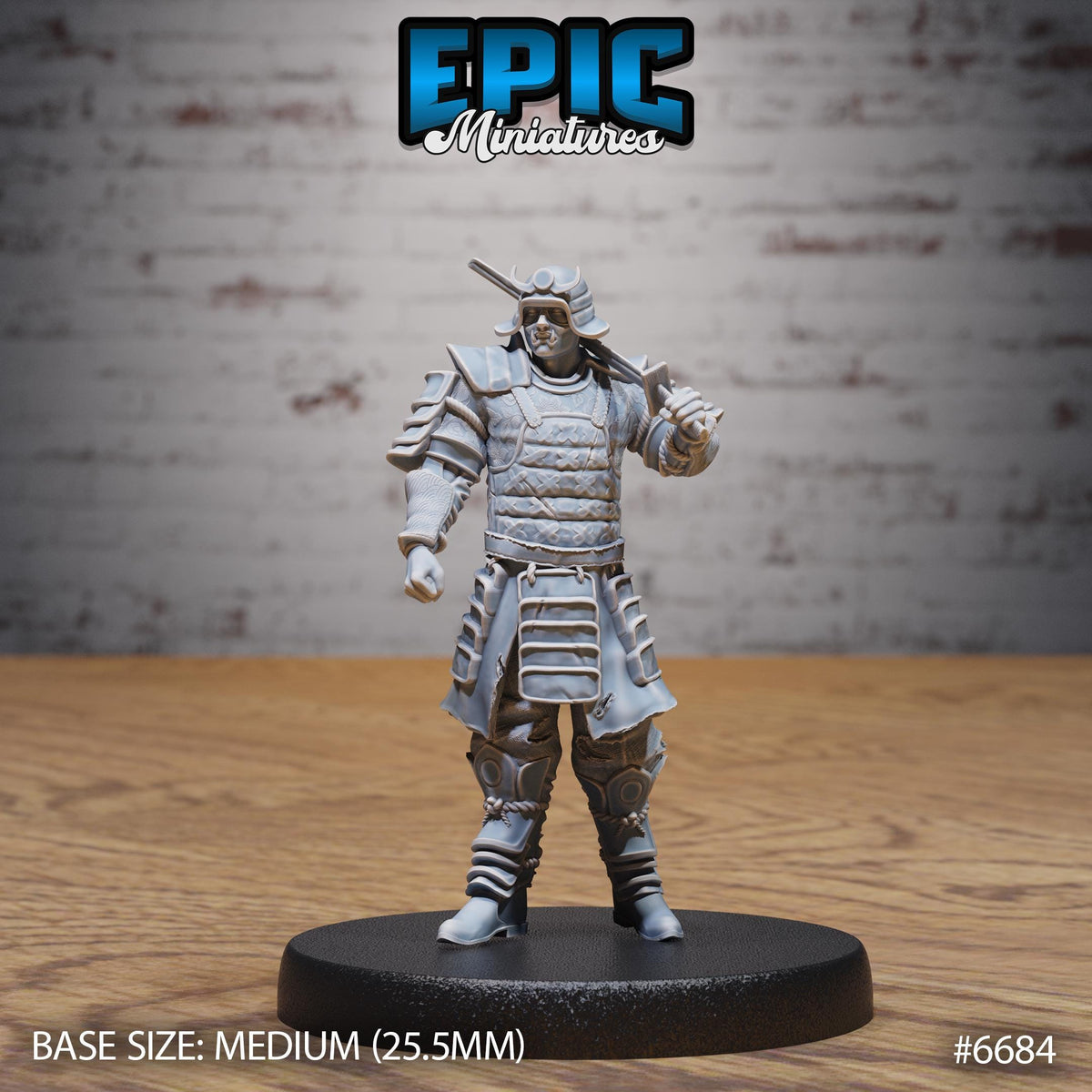 Half-Blood Samurai Option #6684 front DND miniature Secretive East 16k resin