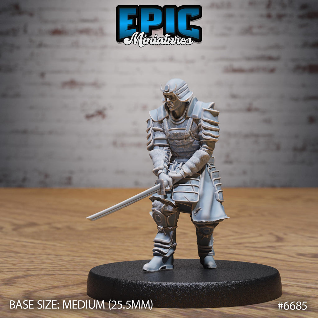 Half-Blood Samurai Option #6685 front DND miniature Secretive East 16k resin