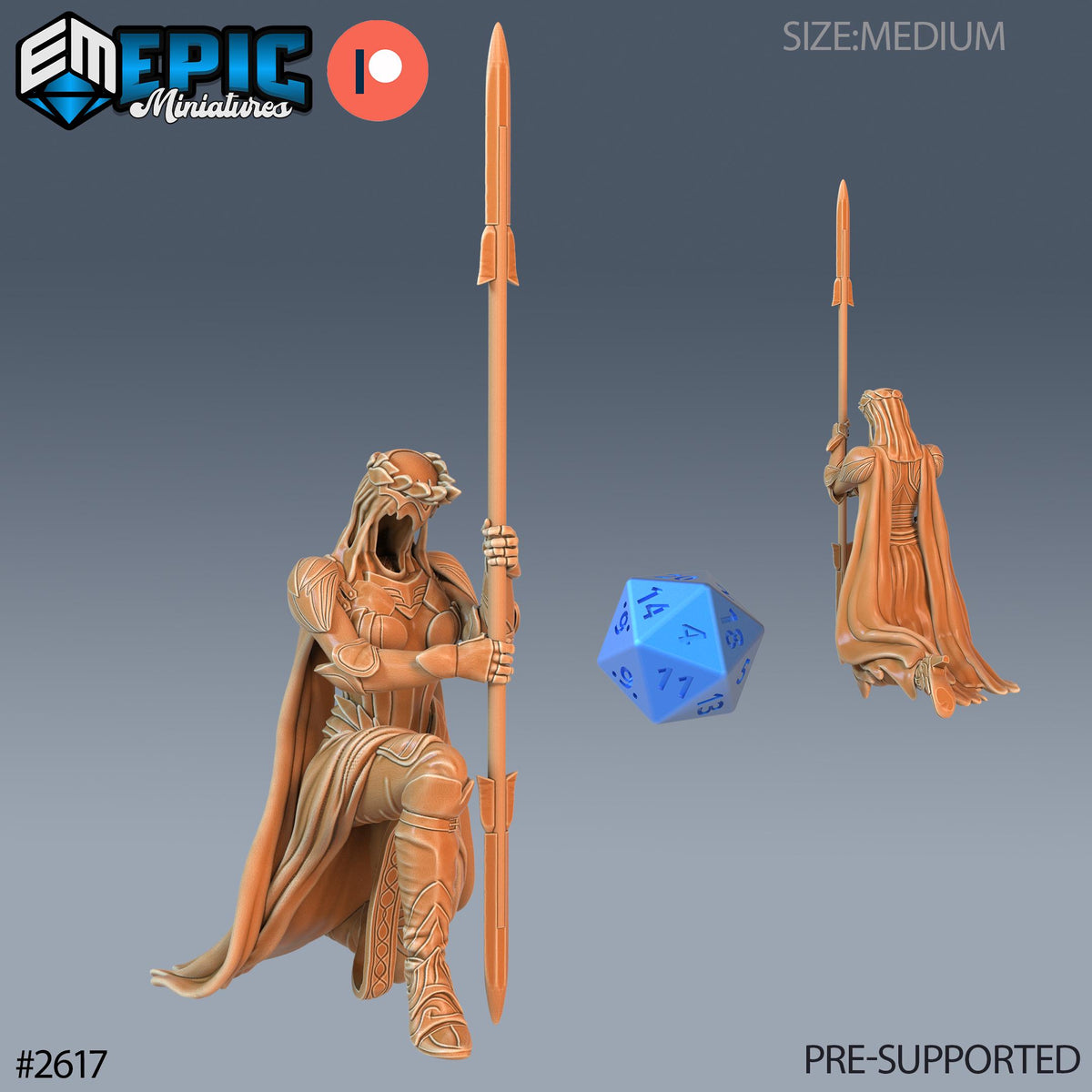 Wraith Female Option #2617 front DND miniature Vampires Curse 16k resin