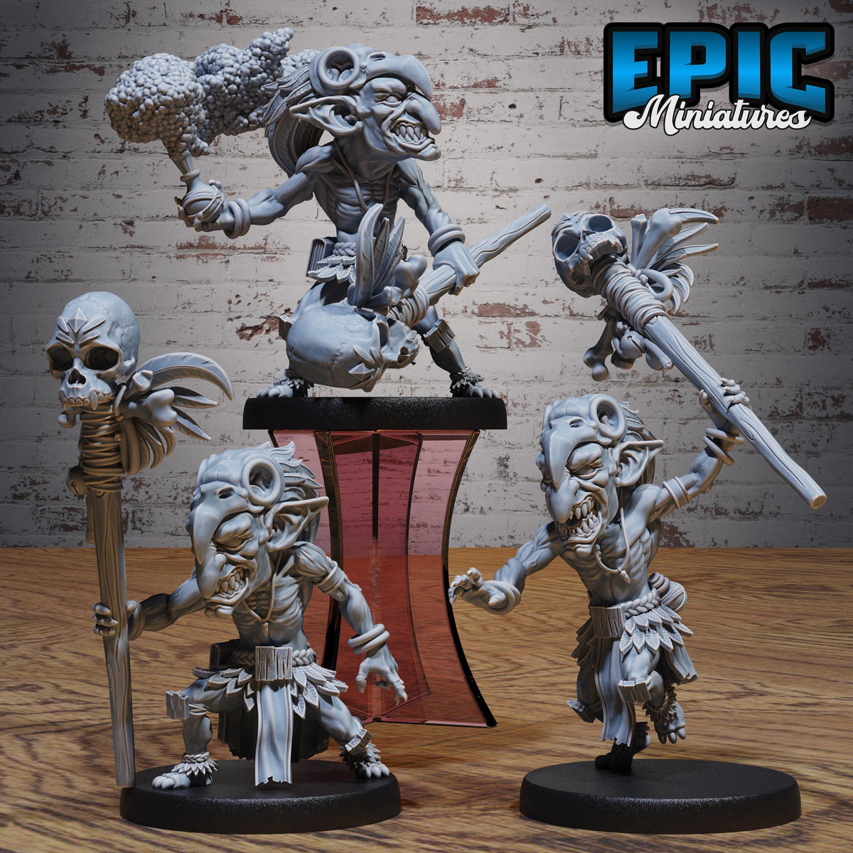 Goblin Shaman Set of 3 DND miniatures group photo Goblin Camp