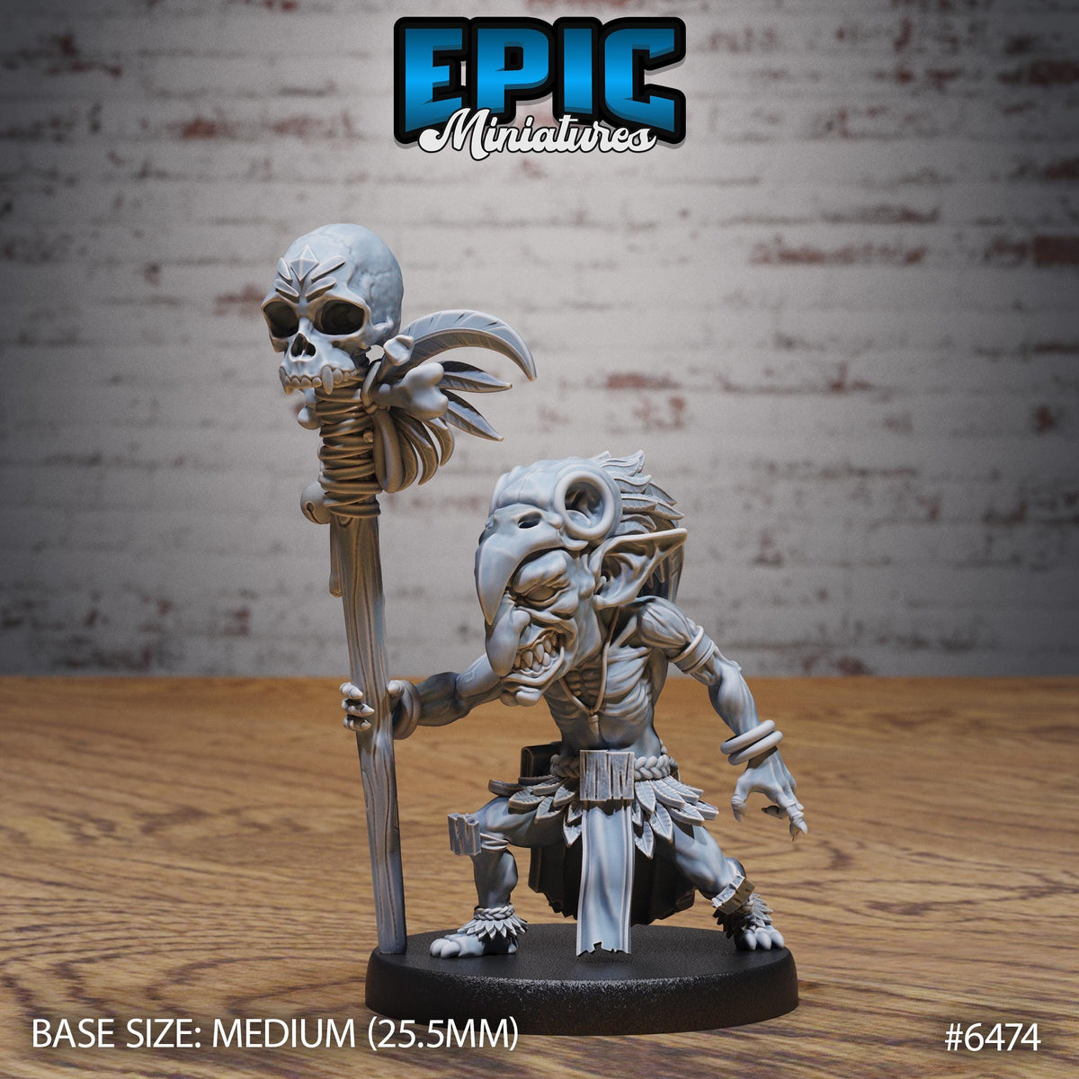 Goblin Shaman Option #6474 front DND miniature Goblin Camp 16k resin