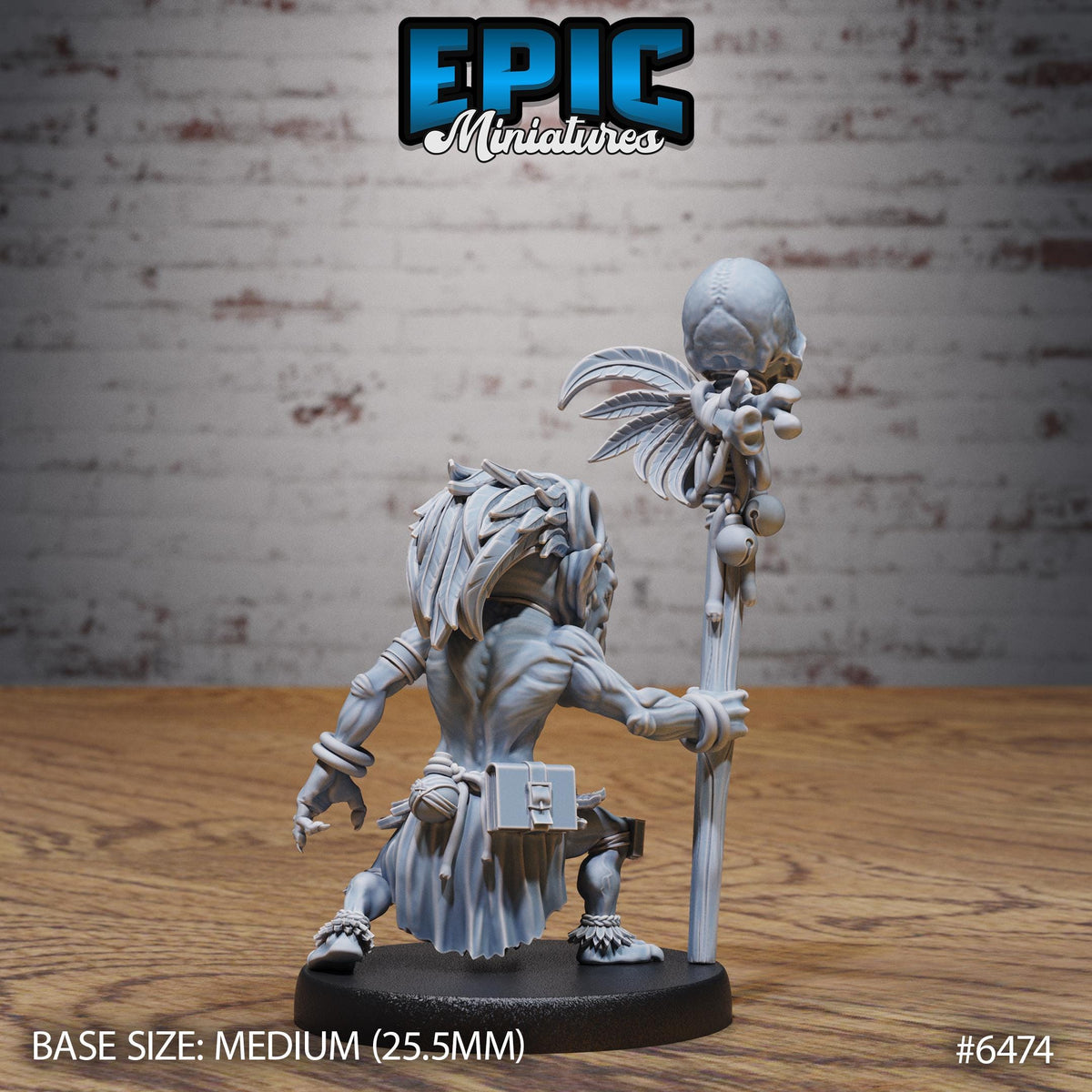 Goblin Shaman Option #6474 back DND miniature Goblin Camp 16k resin