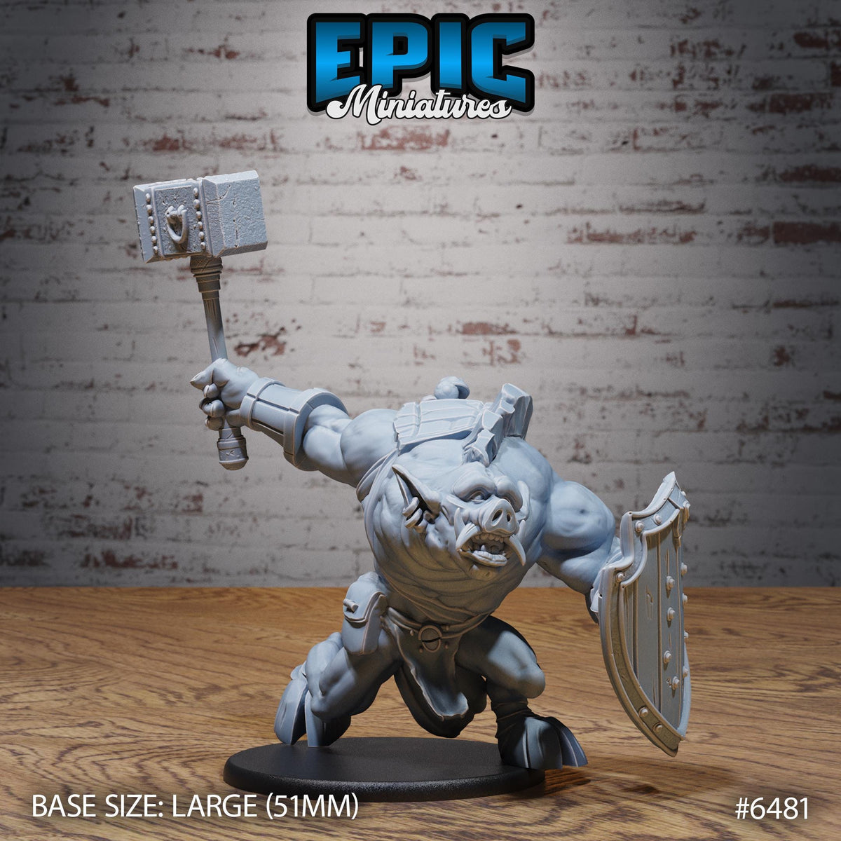 Pig Ogre Option #6481 front DND miniature Goblin Camp 16k resin