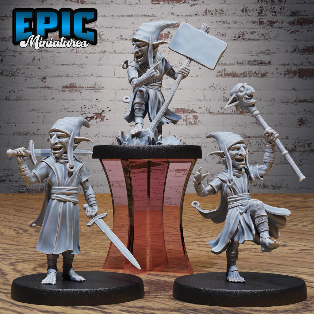 Redcap Goblin Set of 3 DND miniatures group photo Goblin Camp