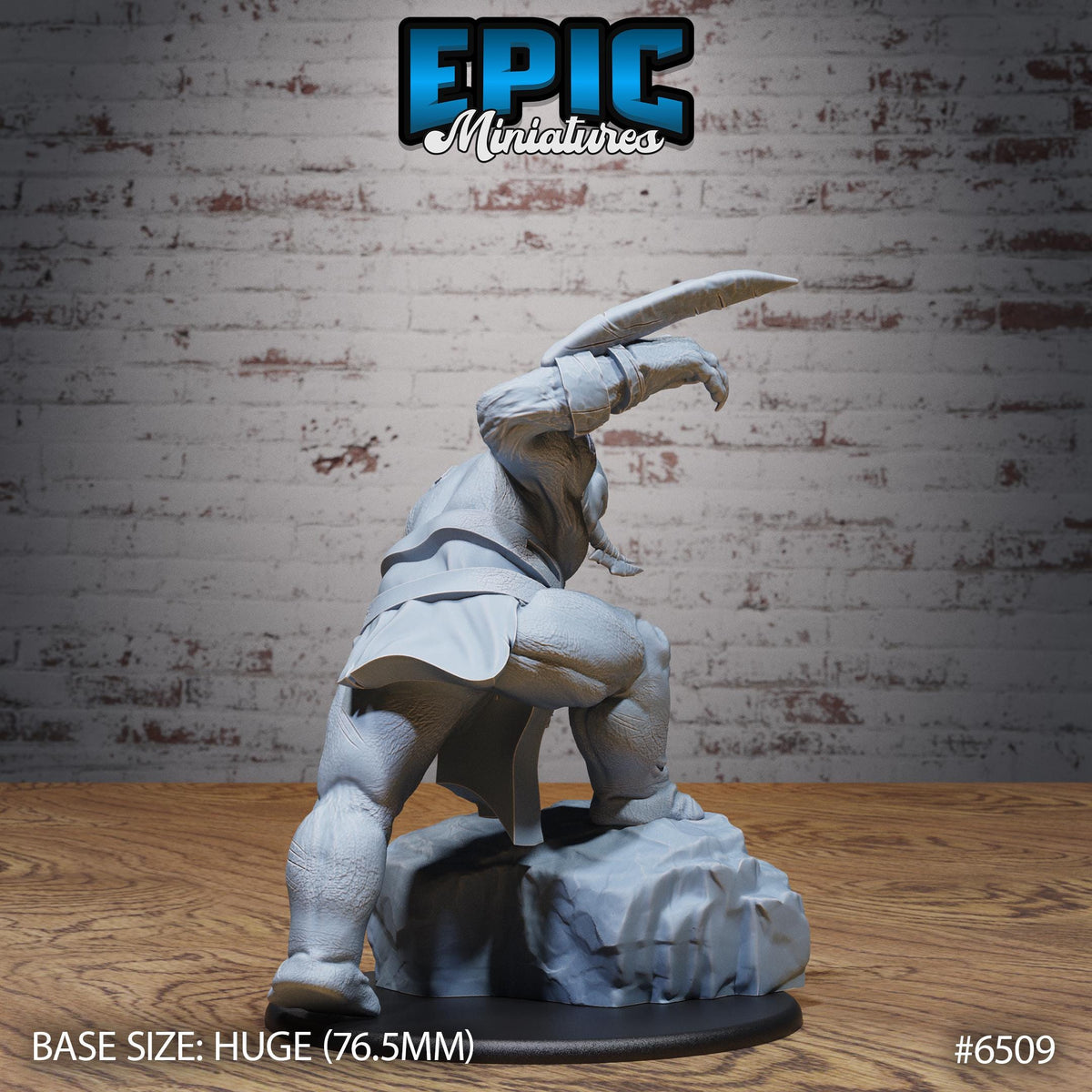Tamed Troll Option #6509 back DND miniature Goblin Camp 16k resin
