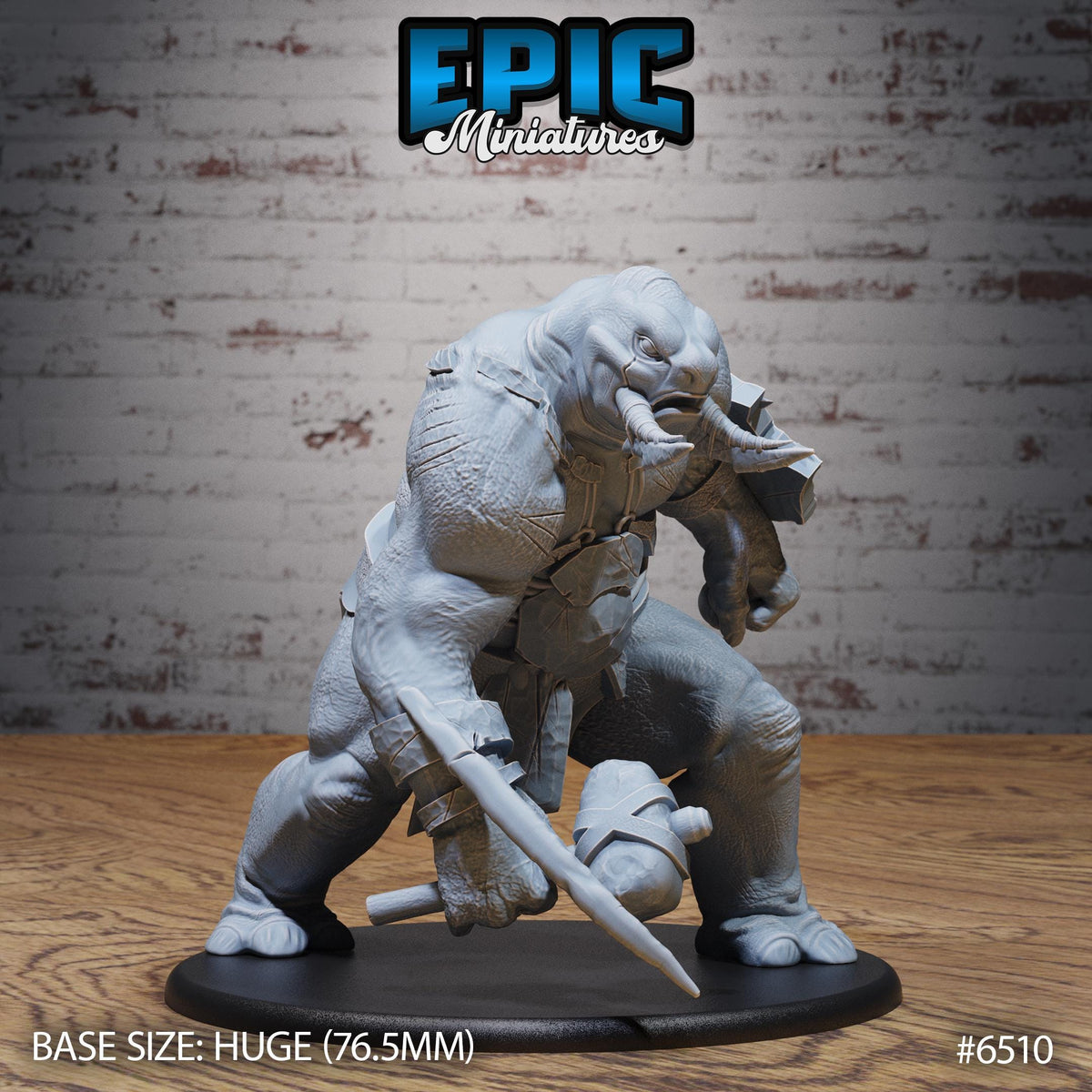 Tamed Troll Option #6510 front DND miniature Goblin Camp 16k resin