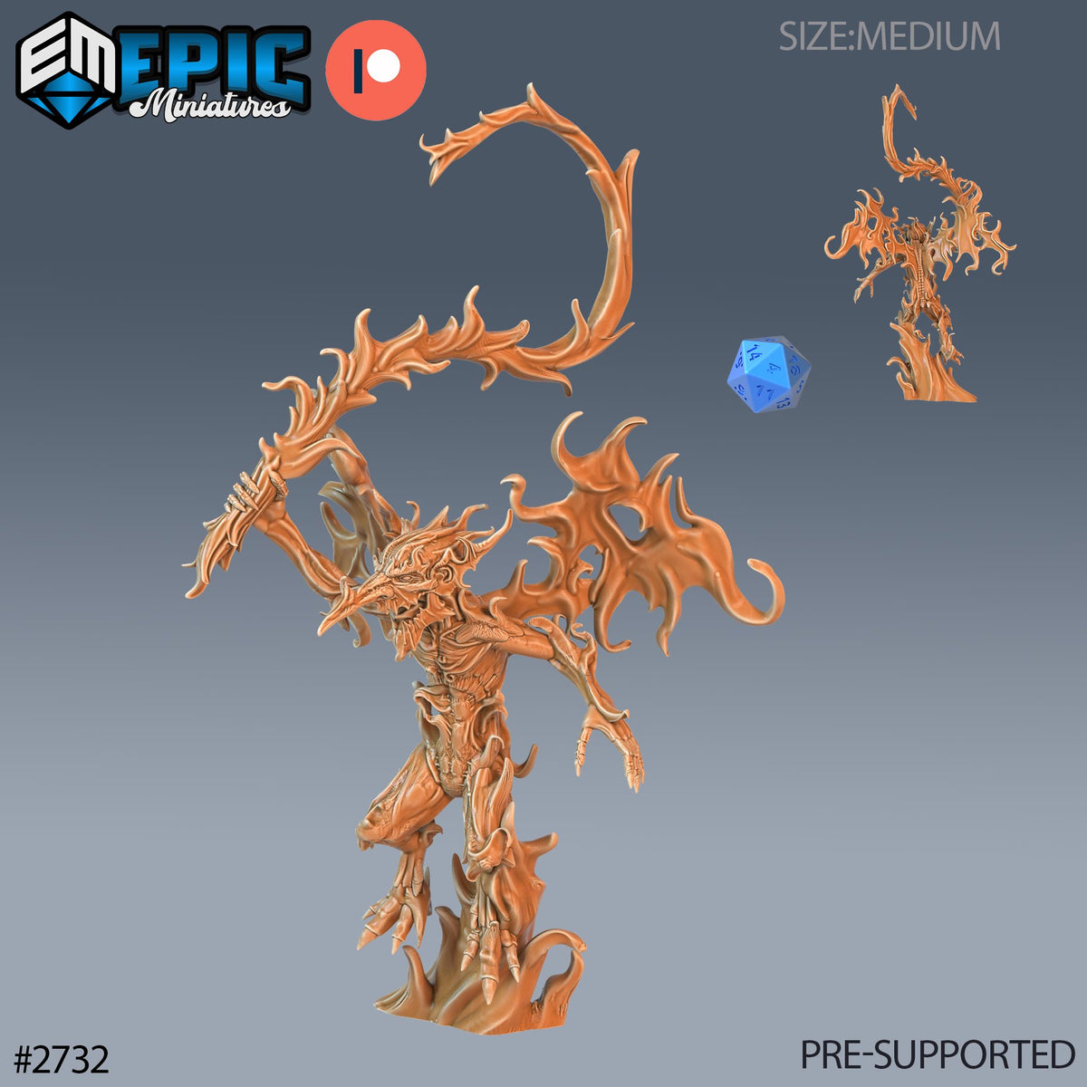 Fire Mephit Option #2732 front DND miniature Demonic Foulness 16k resin