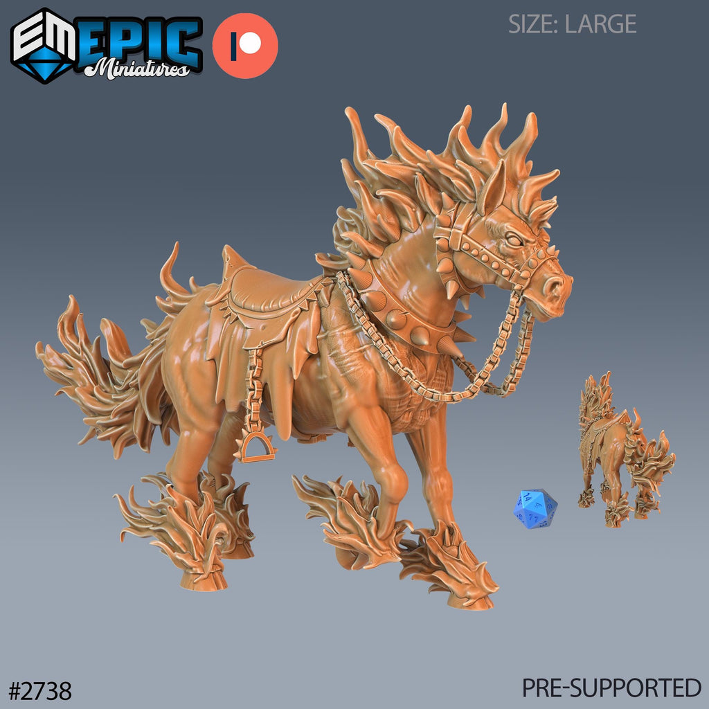 Nightmare Horse Option #2738 front DND miniature Demonic Foulness 16k resin