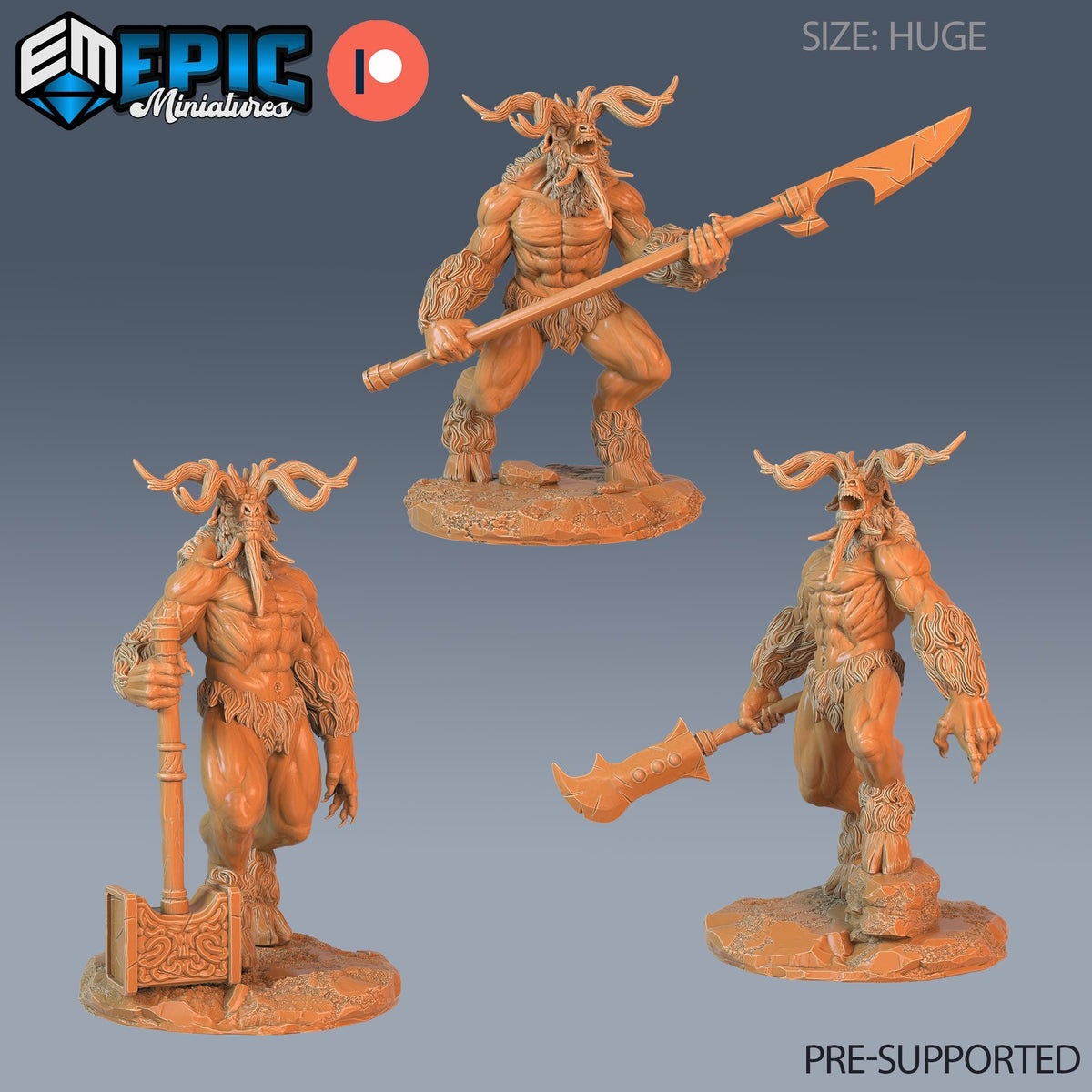 Baphomet Set of 3 DND miniatures group photo Demonic Foulness