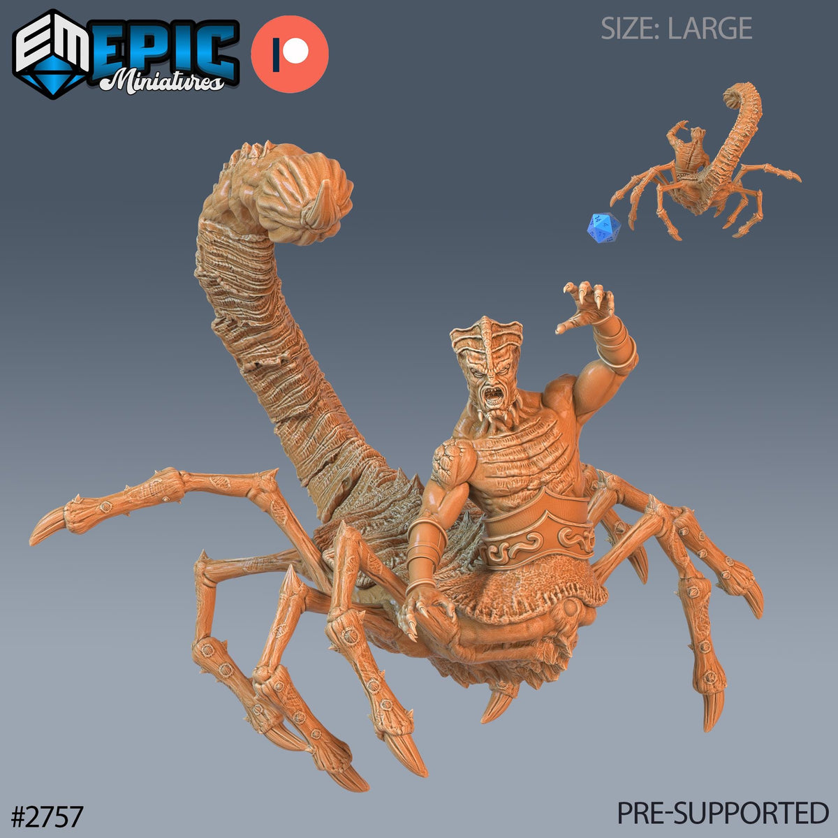 Scorpion Demon Option #2757 front DND miniature Demonic Foulness 16k resin