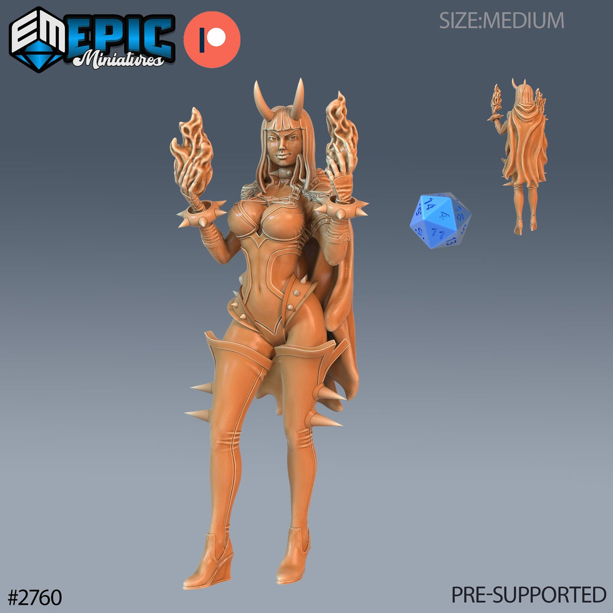 Wingless Lower Succubus Option #2760 front DND miniature Demonic Foulness 16k resin