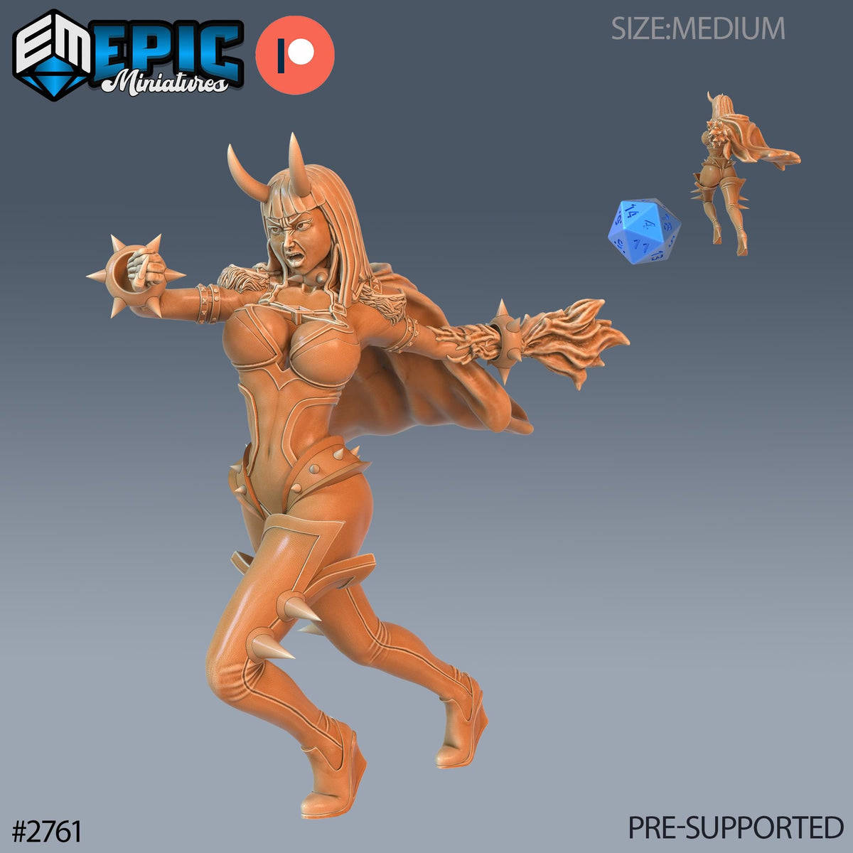 Wingless Lower Succubus Option #2761 front DND miniature Demonic Foulness 16k resin