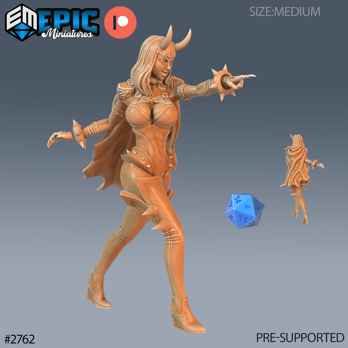 Wingless Lower Succubus Option #2762 front DND miniature Demonic Foulness 16k resin