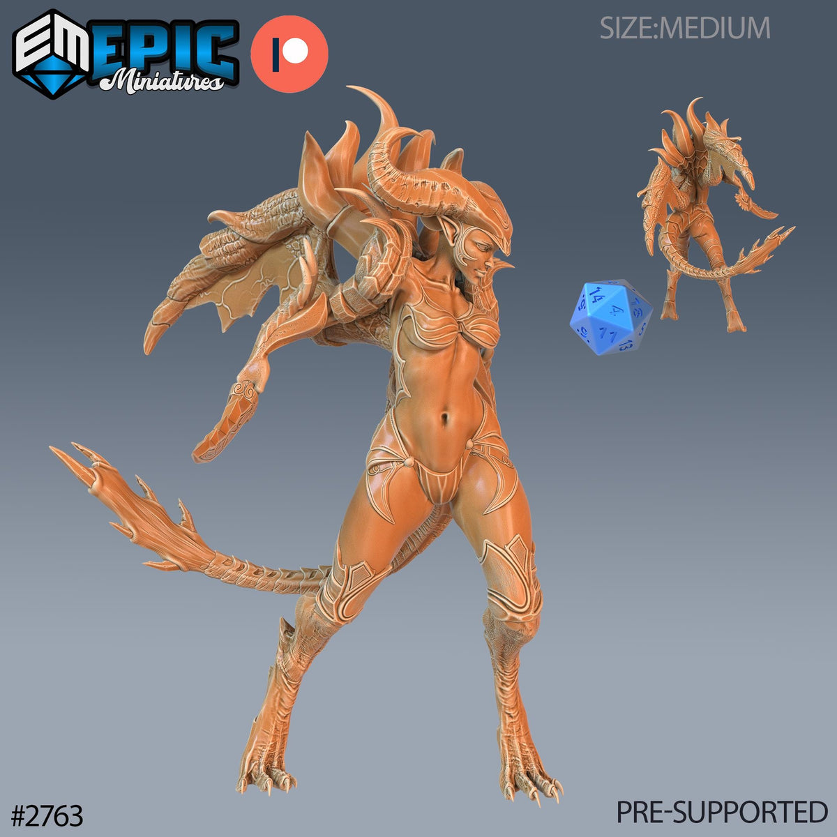 Succubus Empress Option #2763 front DND miniature Demonic Foulness 16k resin