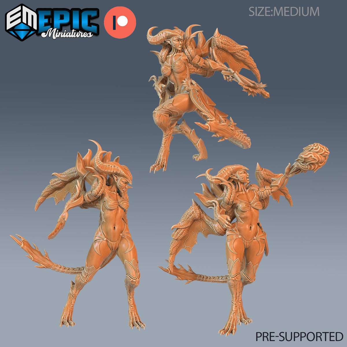 Succubus Empress Set of 3 DND miniatures group photo Demonic Foulness